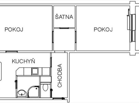 Pronájem bytu, 2+1, 60 m²