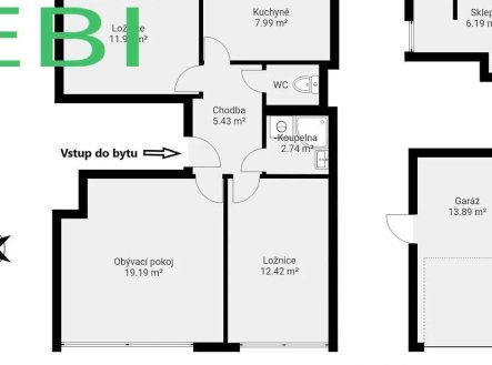 Prodej bytu, 3+1, 63 m²