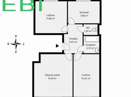 Prodej bytu, 3+1, 63 m²