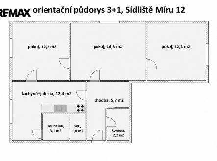 Pronájem bytu, 3+1, 65 m²