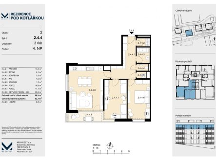 Prodej bytu, 3+kk, 92,4 m²