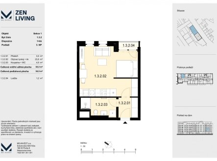 Prodej bytu, 1+kk, 35 m²