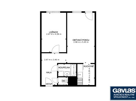 Prodej bytu, 2+1, 47 m²