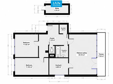 Pronájem bytu, 3+1, 82 m²