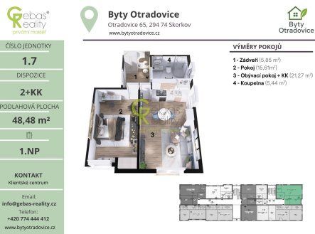 Prodej bytu, 2+kk, 49 m²