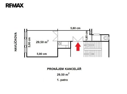 Pronájem kanceláře, 50 m²