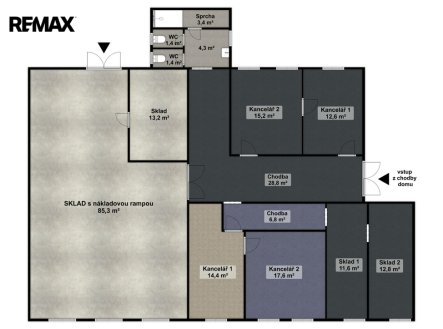 Pronájem kanceláře, 222 m²