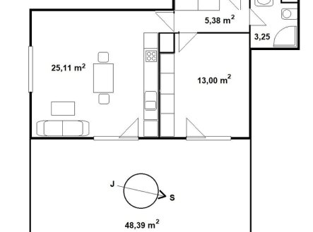 Pronájem bytu, 2+kk, 53 m²
