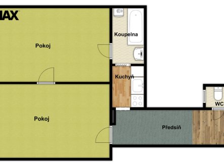 Pronájem bytu, 2+1, 57 m²