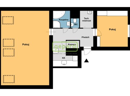 Pronájem bytu, 2+kk, 75 m²