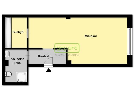 Pronájem bytu, 1+kk, 41 m²