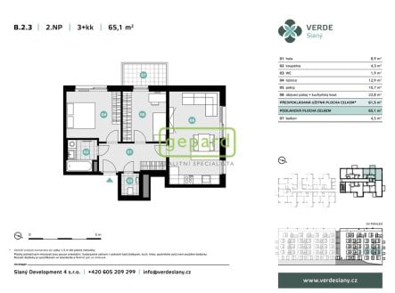 Prodej bytu, 3+kk, 68 m²
