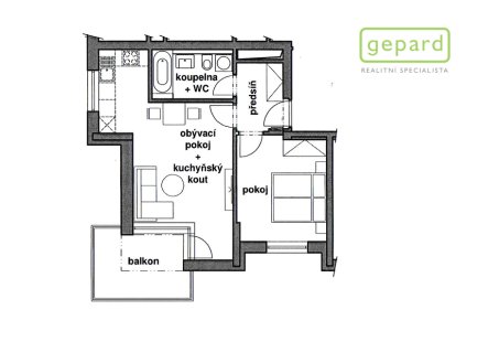 Pronájem bytu, 2+kk, 47 m²