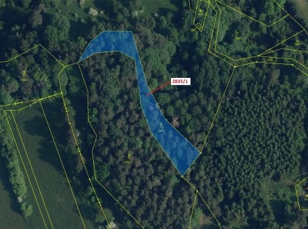 Prodej pozemku, les, 2 117 m²