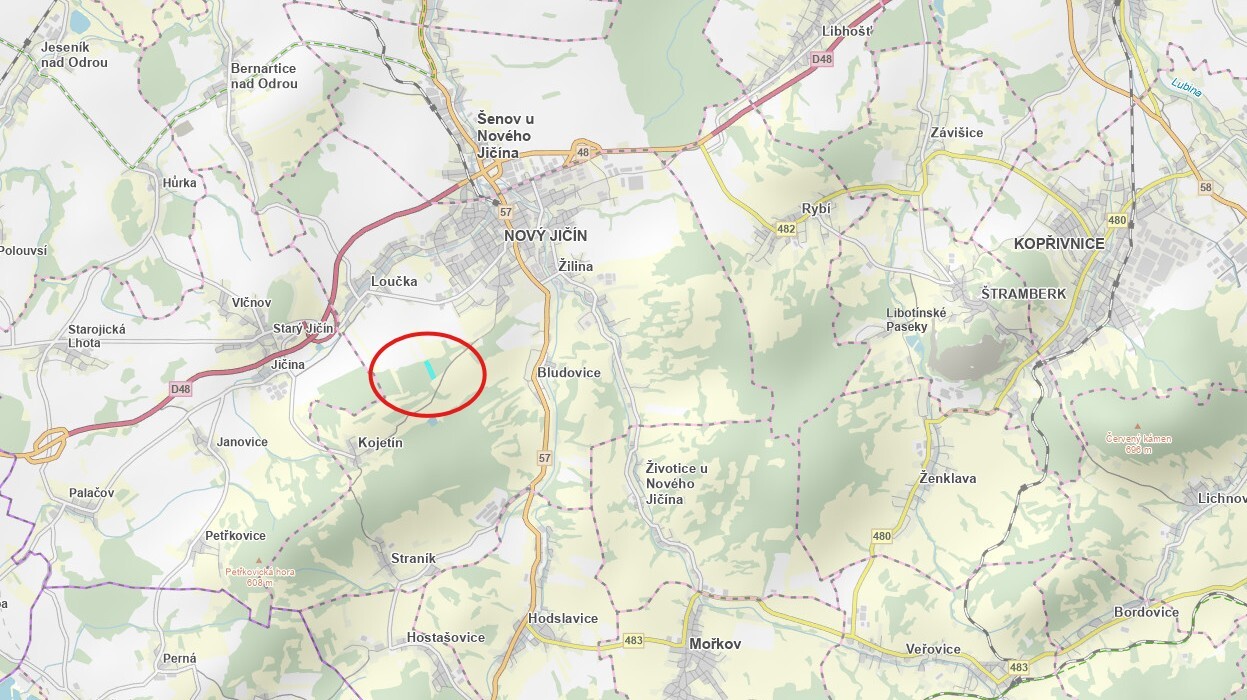 Pozemek o velikosti 19574m2, Loučka u Nového Jičína, podíl 1/2