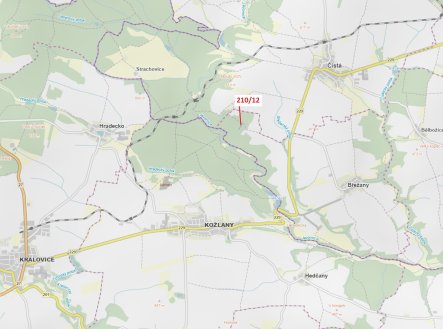 Prodej pozemku, les, 833 m²
