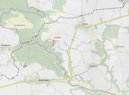 Prodej pozemku, les, 198 m²