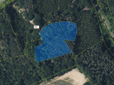 Prodej pozemku, les, 7 596 m²