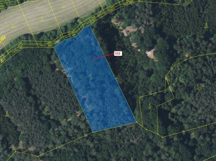 Prodej pozemku, les, 6 701 m²
