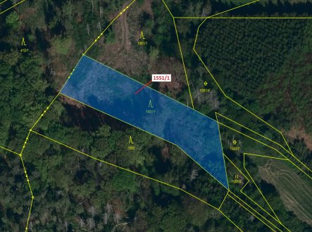 Prodej pozemku, les, 2 478 m²