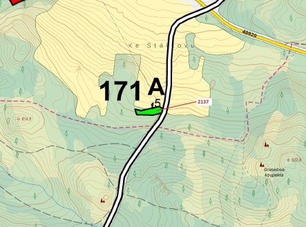Prodej pozemku, les, 833 m²