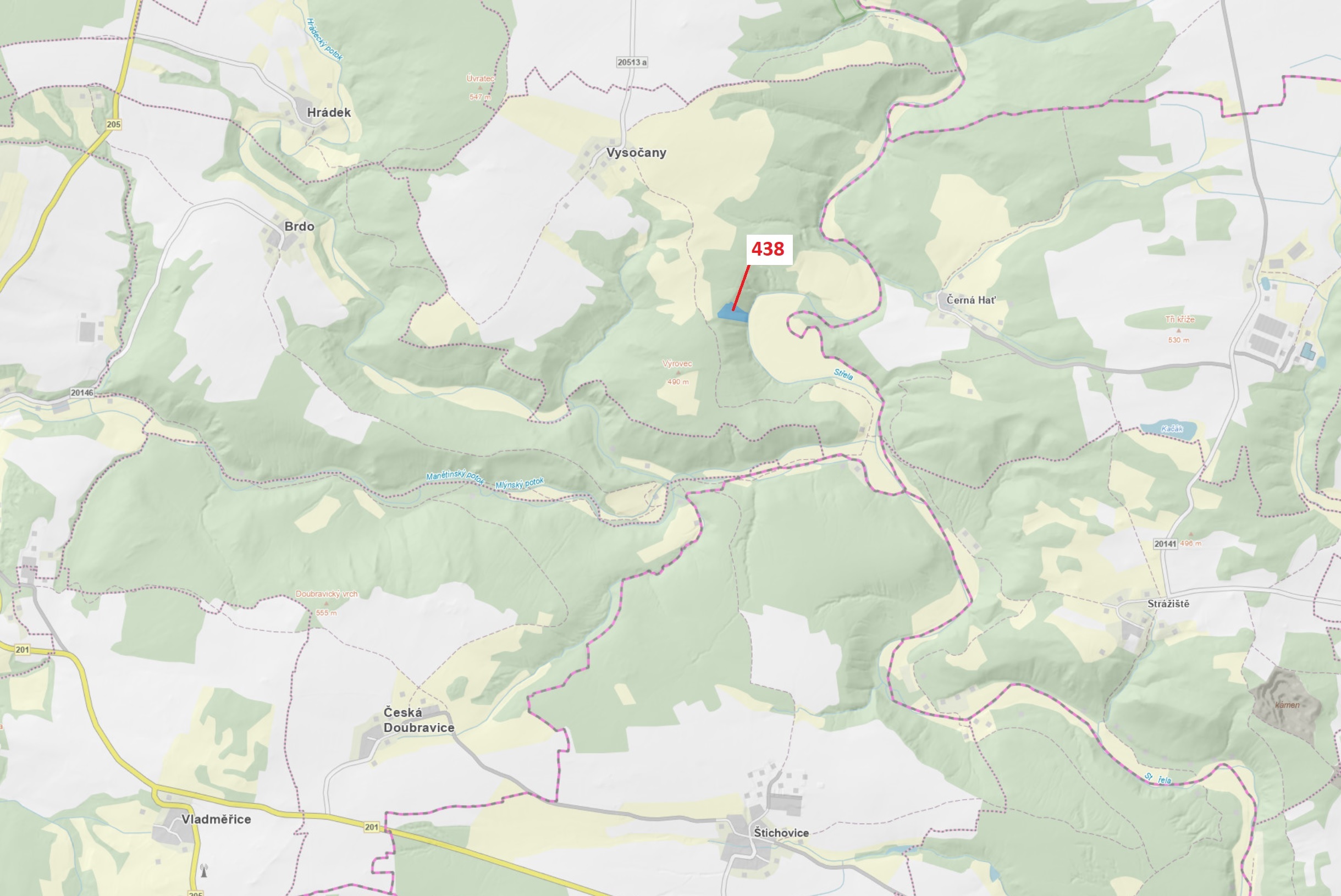 Lesní pozemek o výměře 10 071 m2, podíl 1/1, katastrální území Vysočany u Manětína, obec Manětín, ob