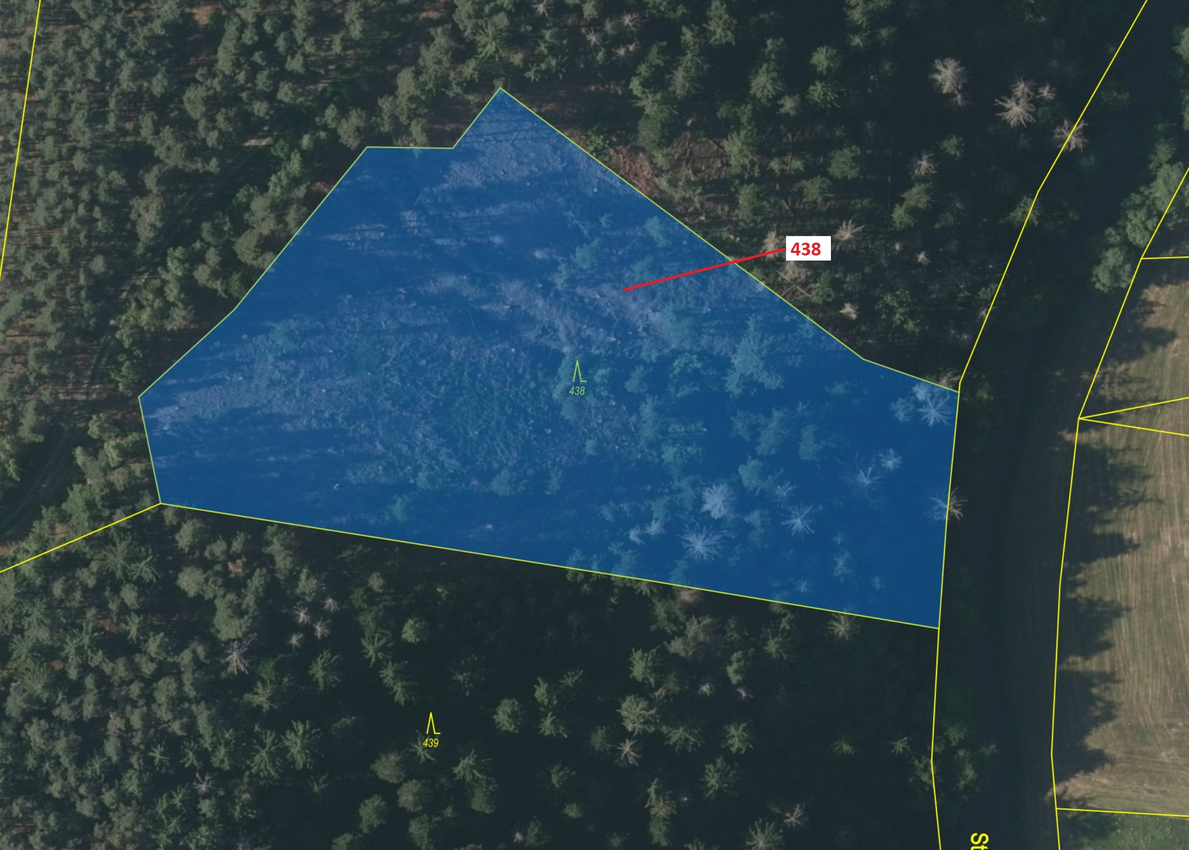 Lesní pozemek o výměře 10 071 m2, podíl 1/1, katastrální území Vysočany u Manětína, obec Manětín, ob