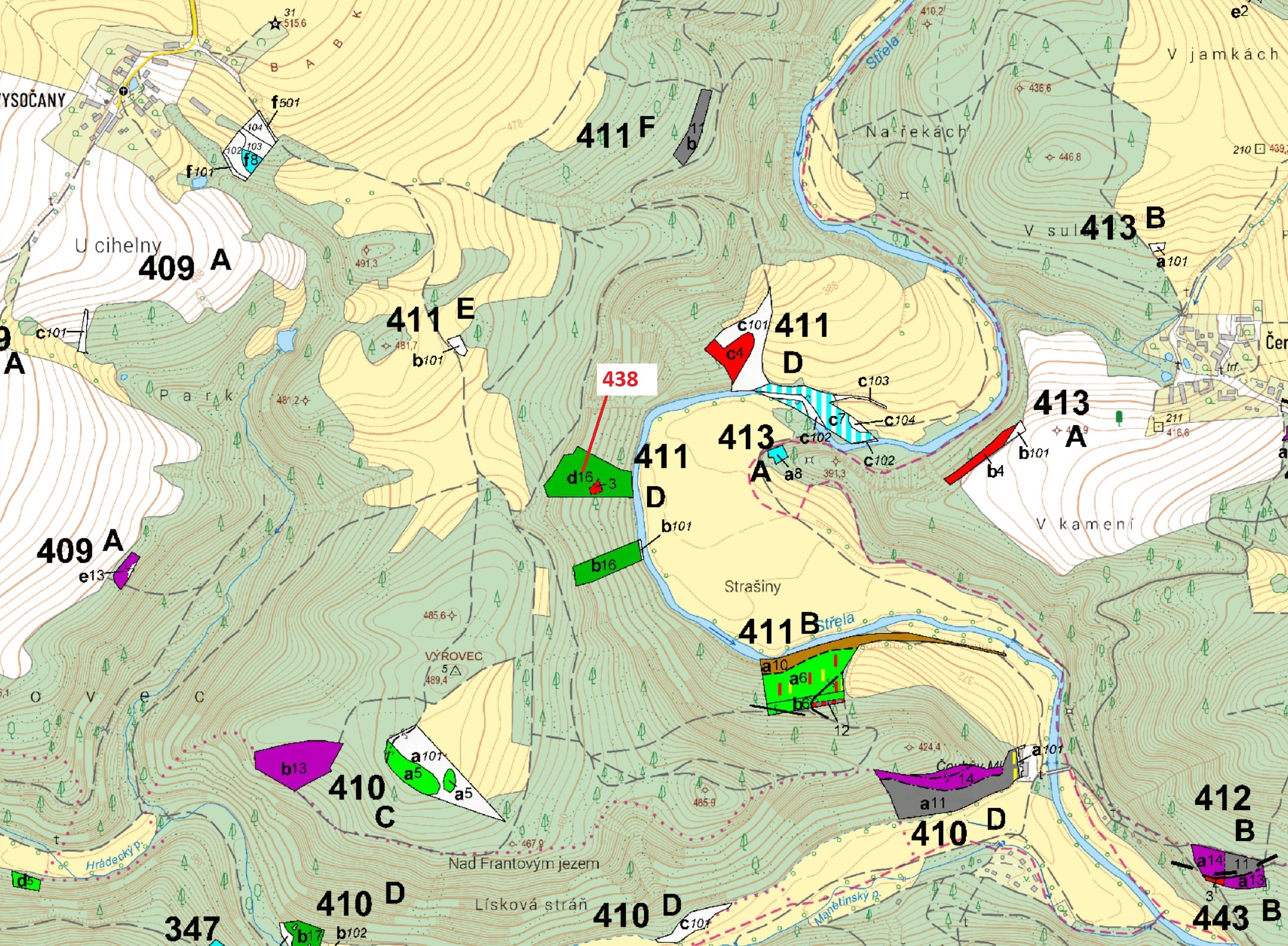 Lesní pozemek o výměře 10 071 m2, podíl 1/1, katastrální území Vysočany u Manětína, obec Manětín, ob