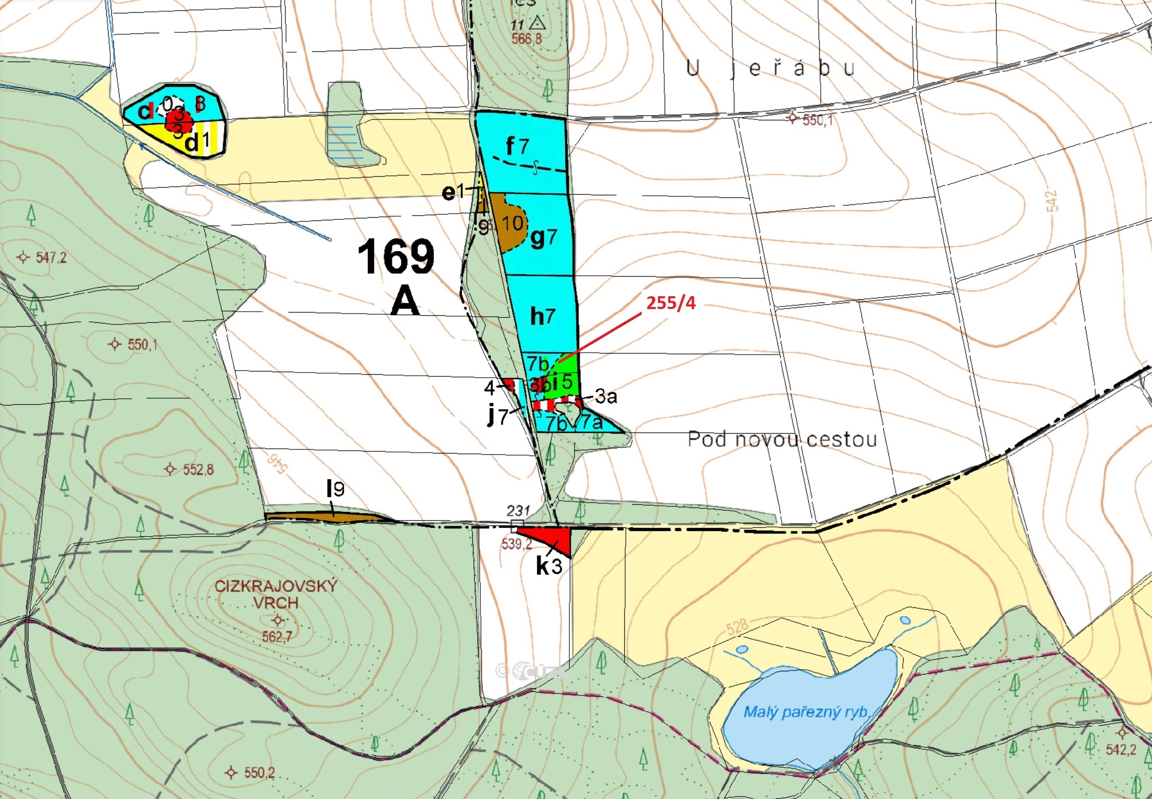 Lesní pozemek o výměře 2148 m2, podíl 1/1, katastrální území Lidéřovice, obec Peč, obec s rozšířenou