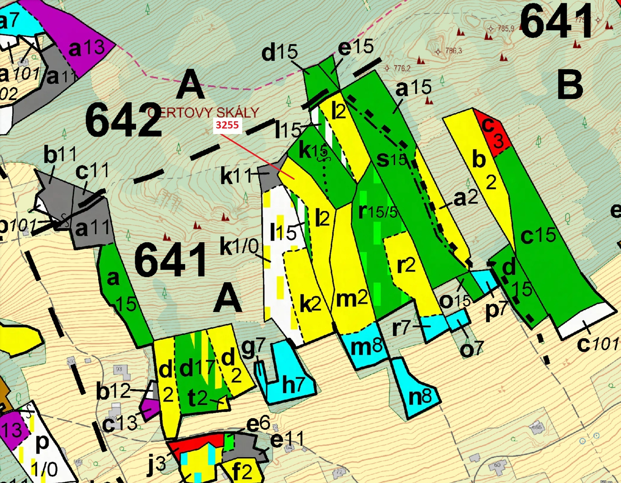 Lesní pozemek o výměře 6125 m2, podíl 1/1, katastrální území Velké Hamry, obec Velké Hamry, obec s r