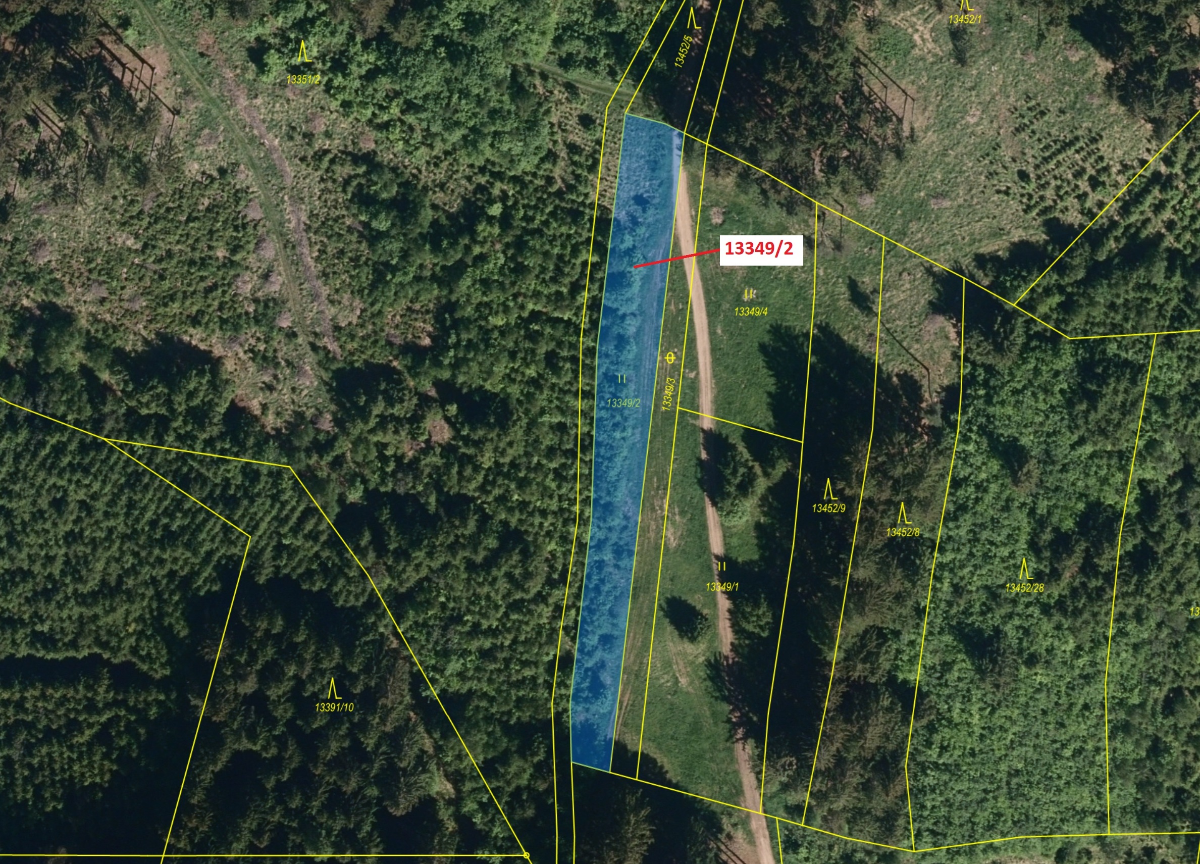 Trvalý travní porost o výměře 1344 m2, podíl 1/1, katastrální území Hovězí, obec Hovězí, obec s rozš