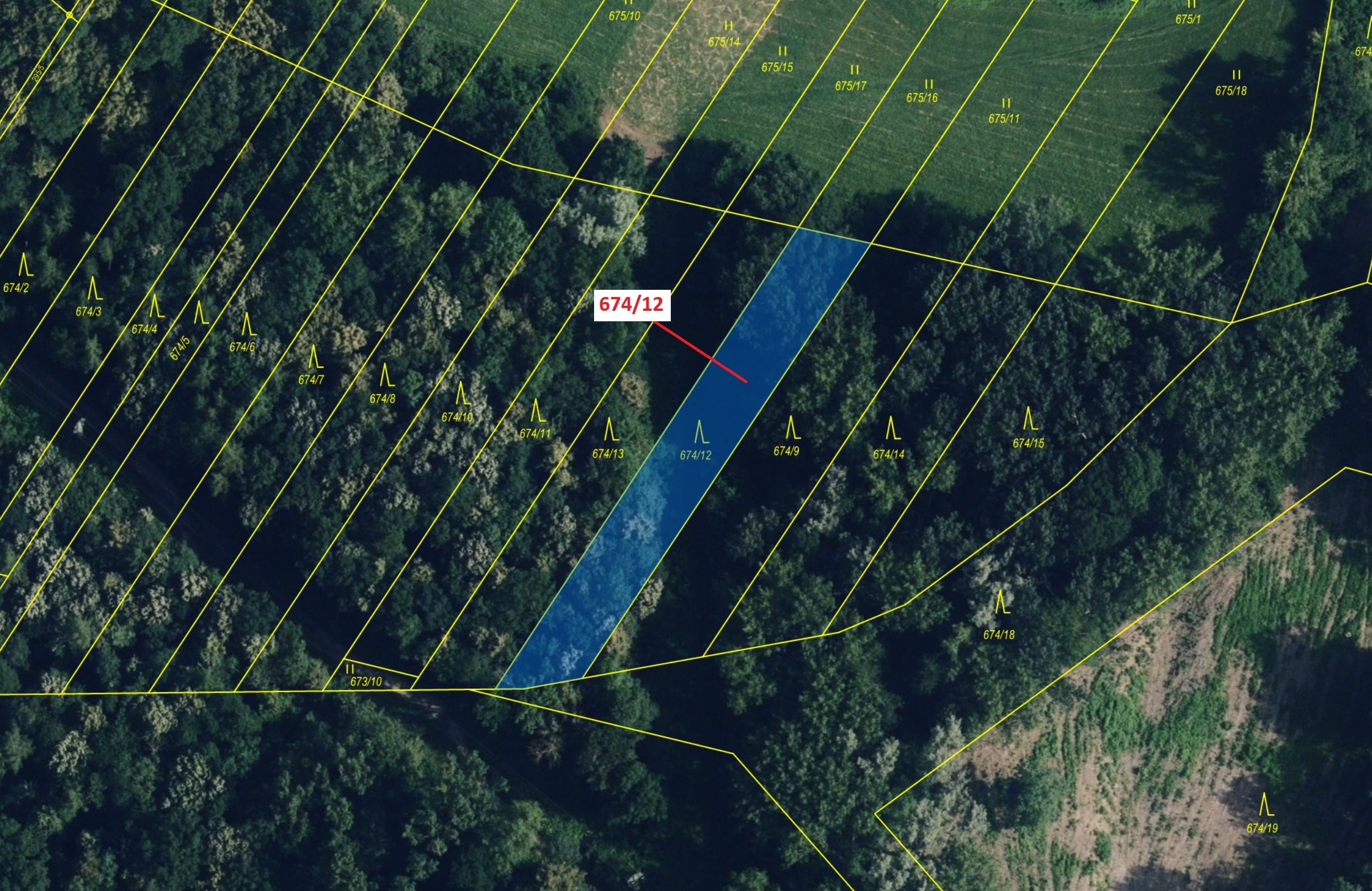 Lesní pozemek o výměře 1205 m2, podíl 1/1, katastrální území Kozlovice u Přerova, obec Přerov, obec 