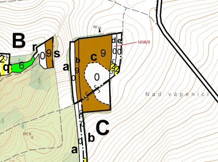Prodej - pozemek, les, 1 414 m²