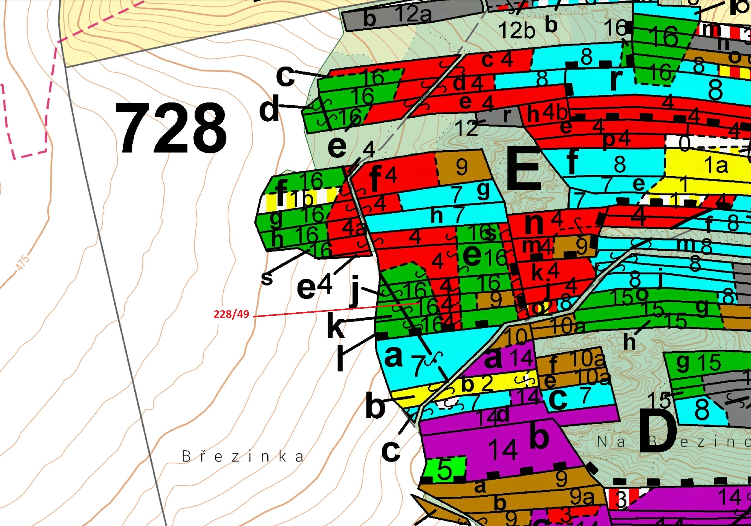 Lesní pozemek o výměře 2071 m2, podíl 1/1, katastrální území Břežany u Rakovníka, obec Břežany, obec