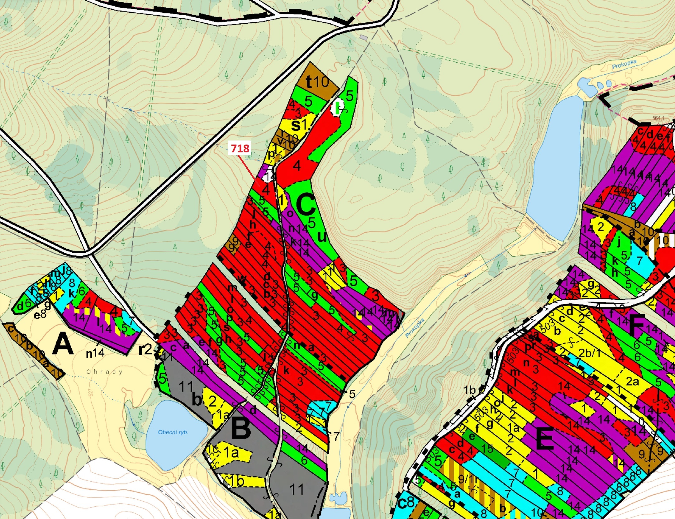 Lesní pozemek o výměře 2059 m2, podíl 1/1, katastrální území Knínice, obec Knínice, obec s rozšířeno