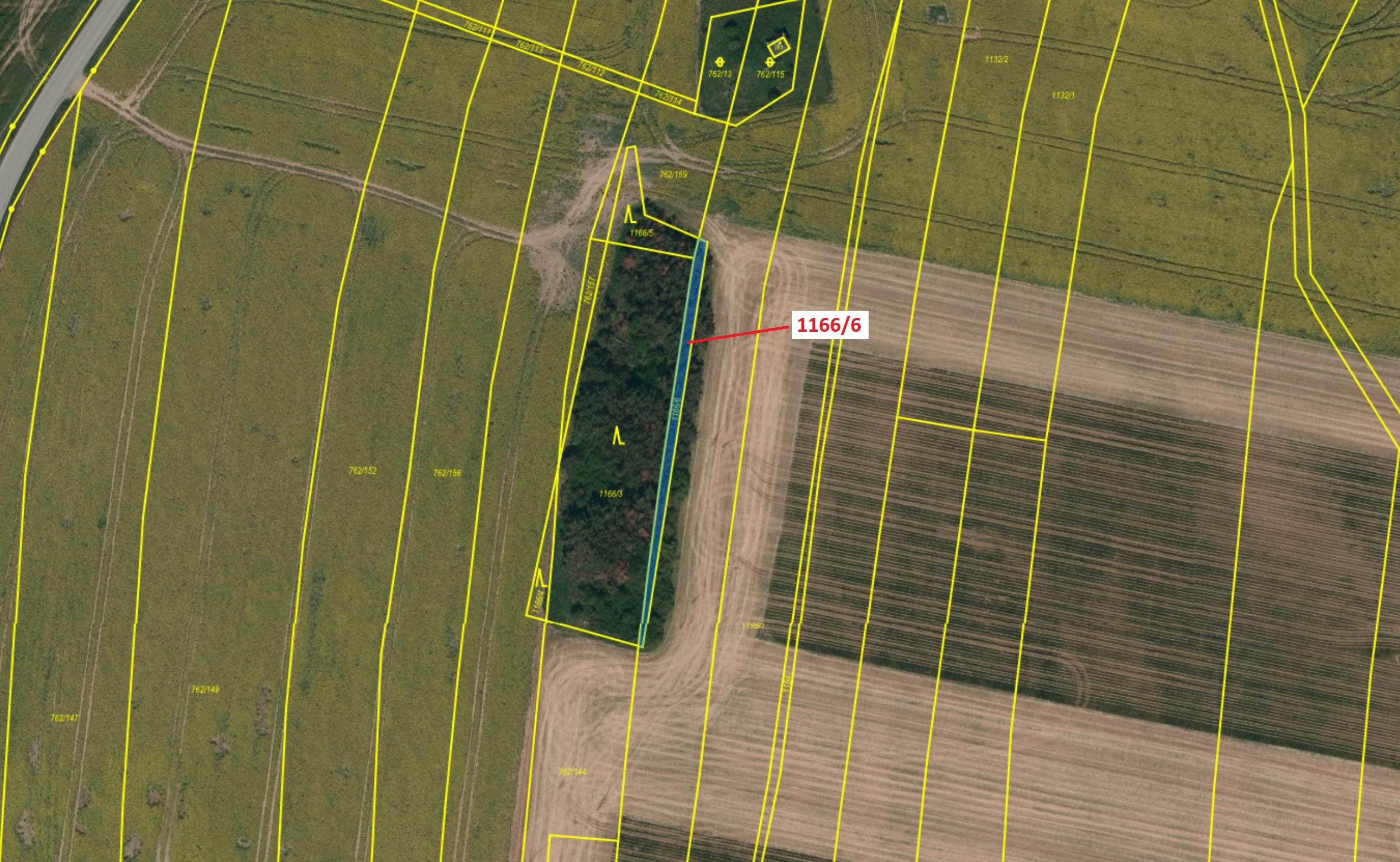 Lesní pozemek o výměře 219 m2, podíl 1/1, katastrální území Vladislav, obec Vladislav, obec s rozšíř