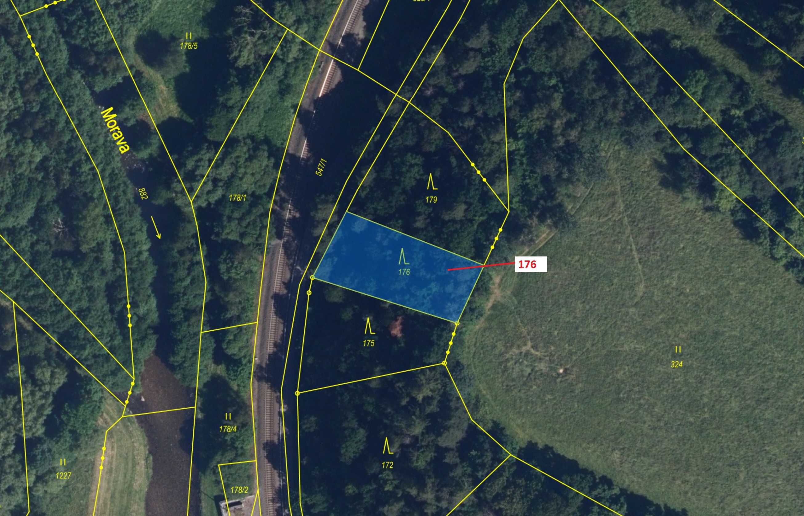 Lesní pozemek o výměře 692 m2, podíl 1/1, katastrální území Bohutín nad Moravou, obec Bohutín, obec 
