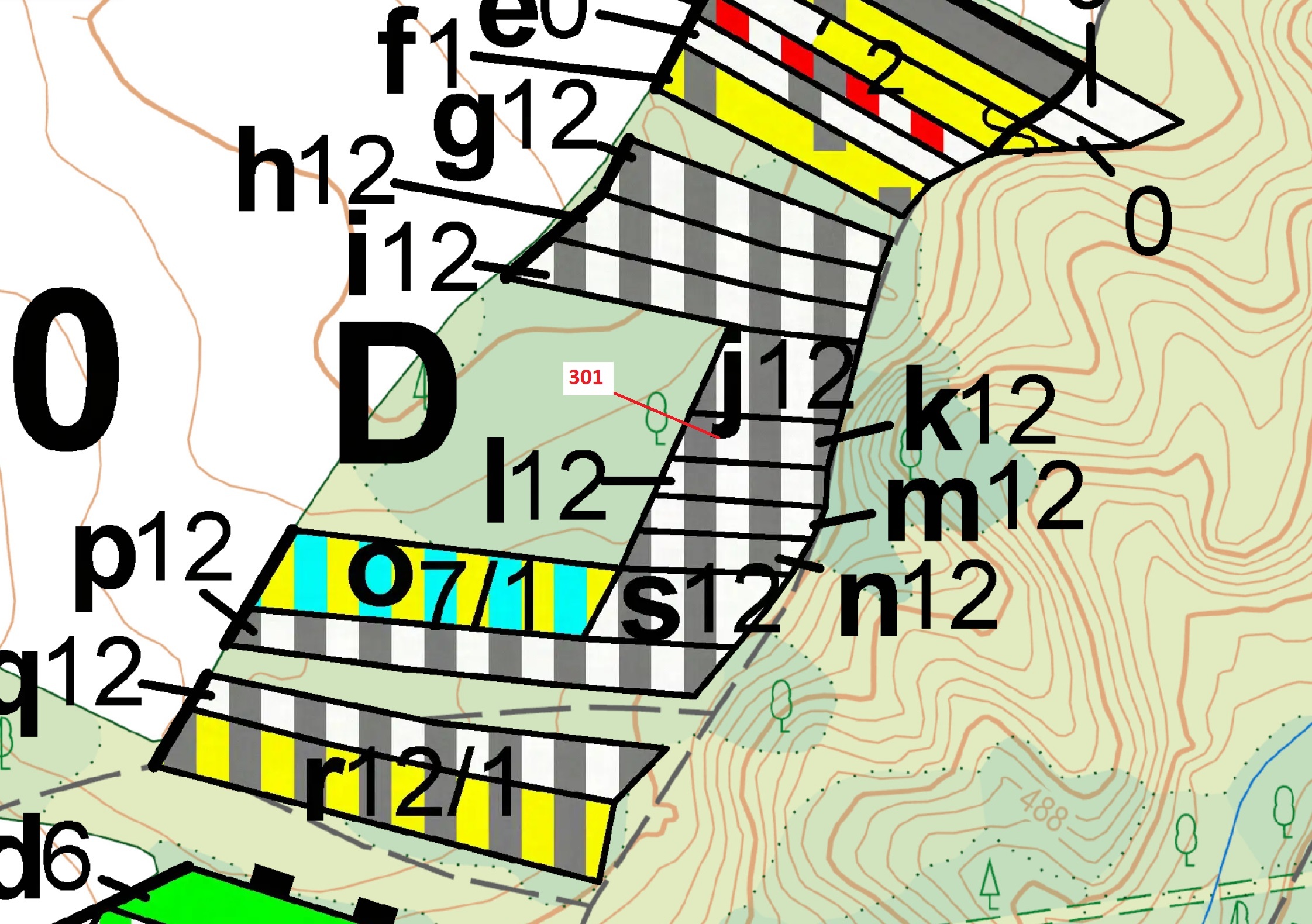 Lesní pozemek o výměře 579 m2, podíl 1/1, katastrální území Boňov, obec Jaroměřice nad Rokytnou, obe
