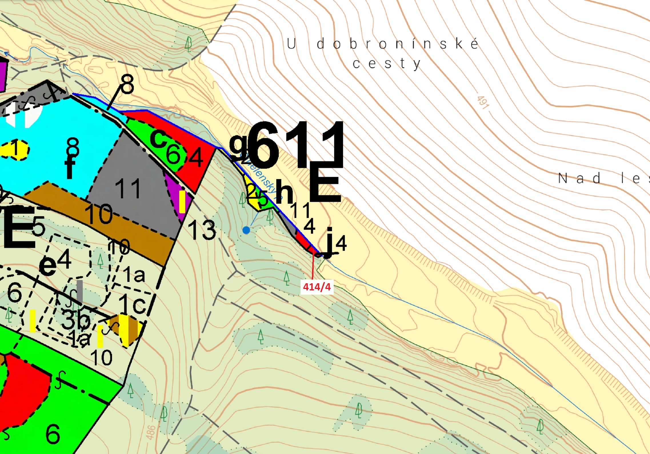 Lesní pozemek o výměře 106 m2, podíl 1/1, katastrální území Nové Dvory u Kamenné, obec Polná, obec s