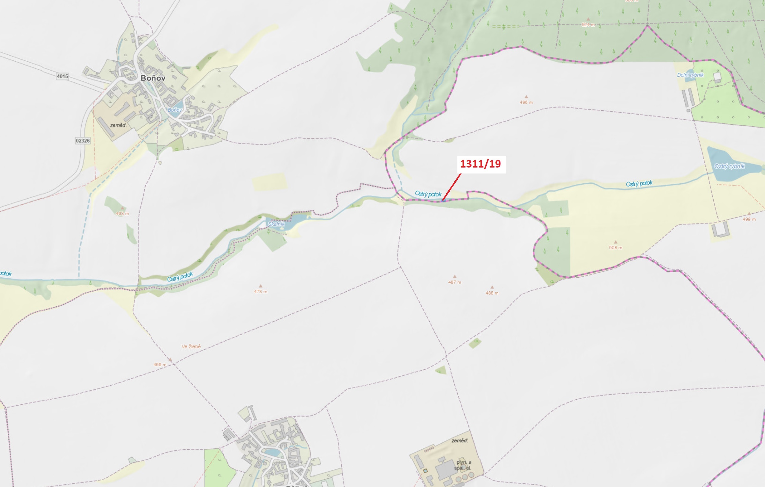 Lesní pozemek o výměře 154 m2, podíl 1/1, katastrální území Myslibořice, obec Myslibořice, obec s ro