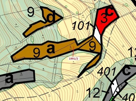 Prodej pozemku, les, 933 m²
