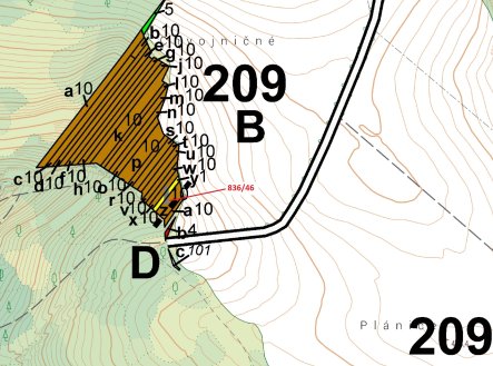 Prodej pozemku, les, 594 m²