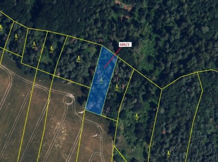 Prodej pozemku, les, 1 381 m²