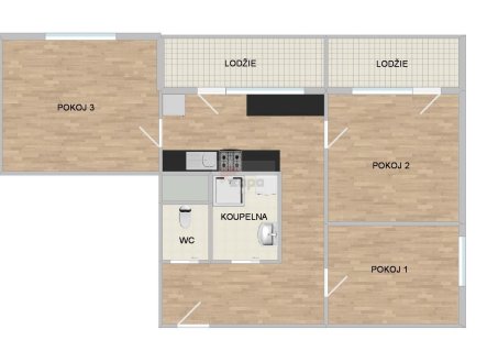 Pronájem bytu, 3+kk, 56 m²