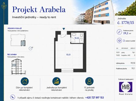 Prodej bytu, 1+kk, 19 m²