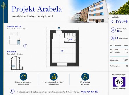 Prodej bytu, 1+kk, 18 m²