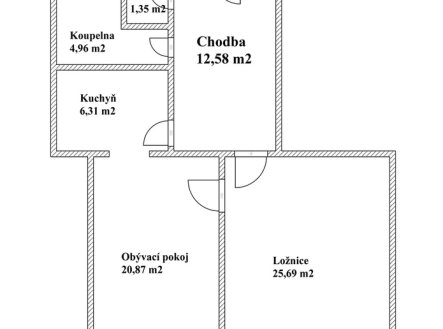 Prodej bytu, 2+1, 76 m²