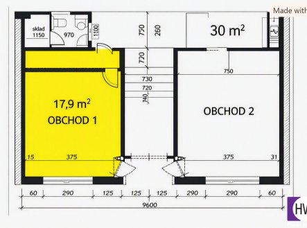 Pronájem obchodní prostory, 18 m²