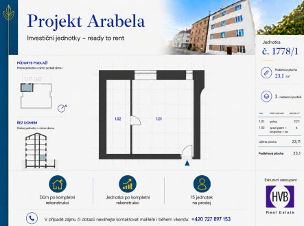 Prodej bytu, 1+kk, 29 m²
