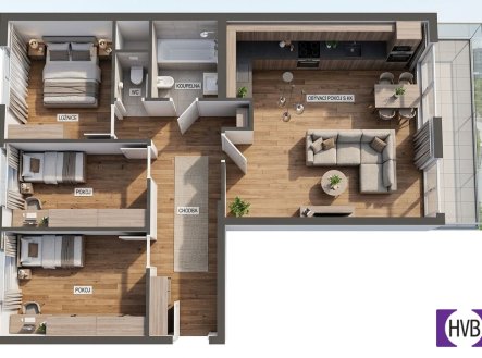 Prodej bytu, 4+kk, 76 m²